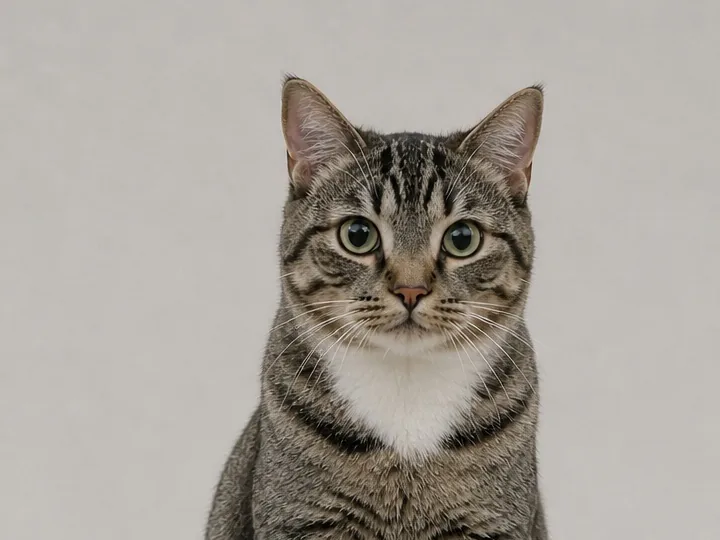 同一只狸花猫的正面照片